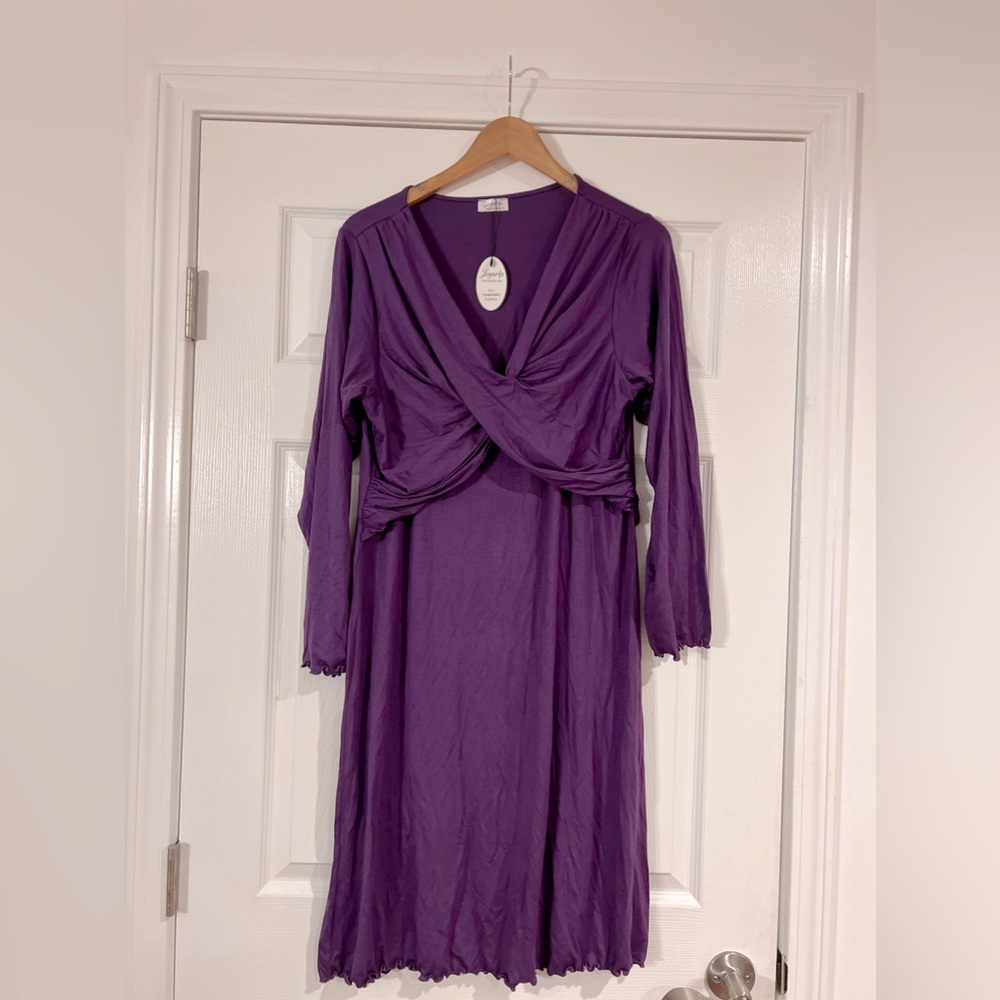 Beautiful purple nursing friendly dress